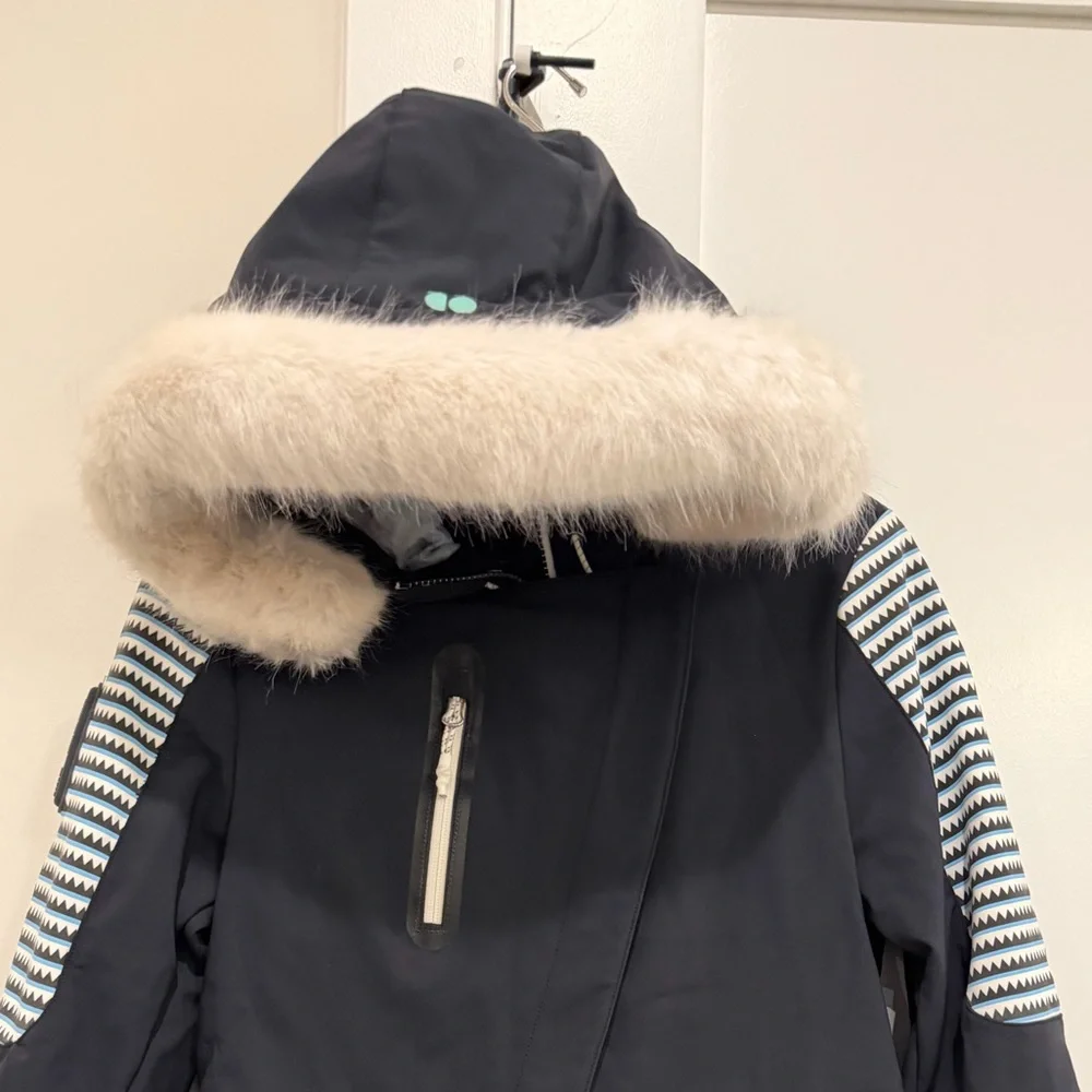 Sweaty Betty Method Softshell Ski Jackett with Fur Trim Size XS EUC